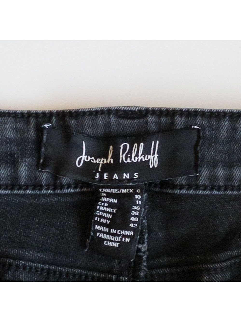 Joseph Ribkoff High Rise Black Faded Stretch Denim Jeans Cropped Womens Size 8 - Picture 12 of 13